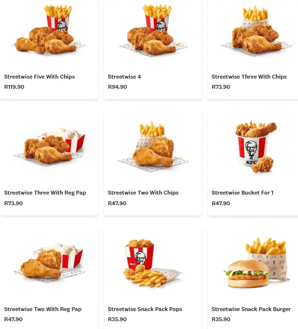 Kfc Menu Prices In South Africa