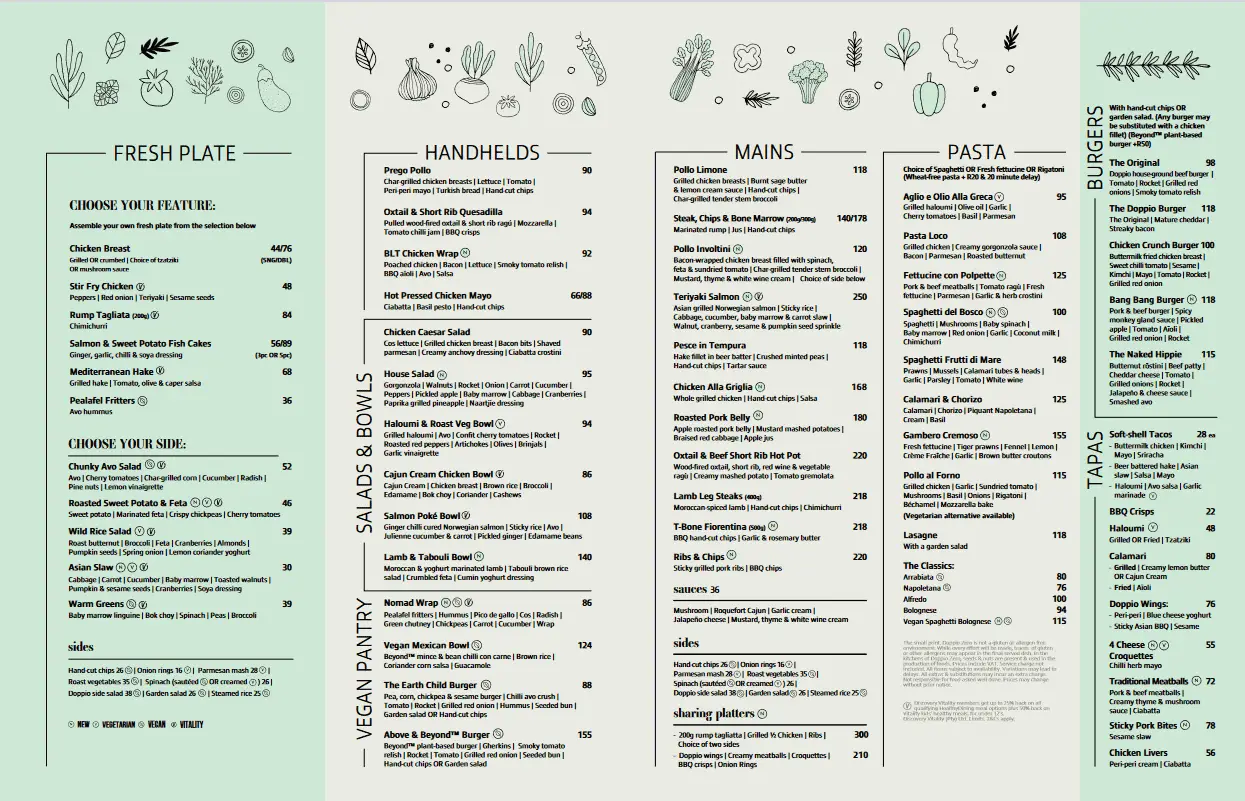 Doppio Zero Menu | Updated Prices 2025 | Z.A