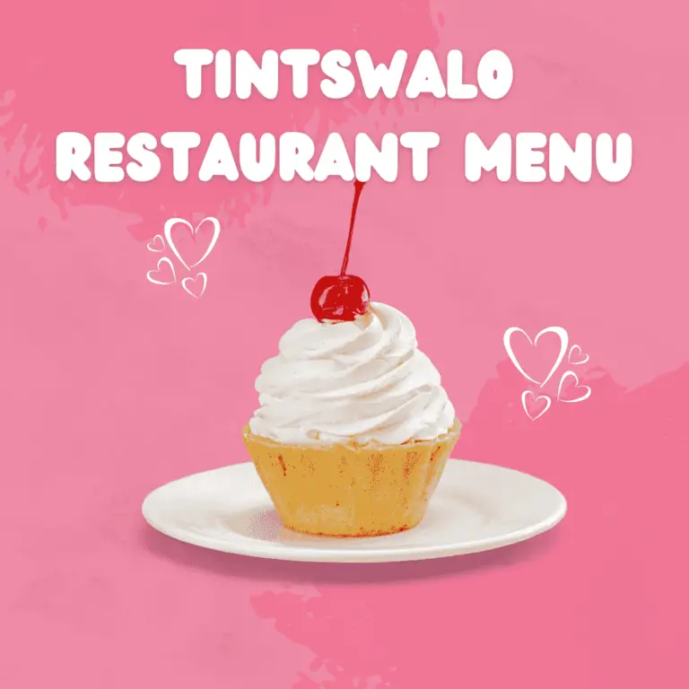 Tintswalo Restaurant Menu